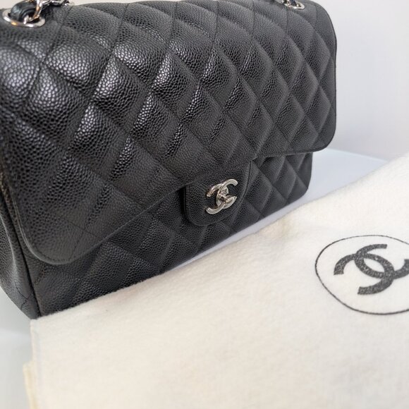 Chanel Black Caviar Classic Jumbo Double Flap Bag - Picture 16 of 16